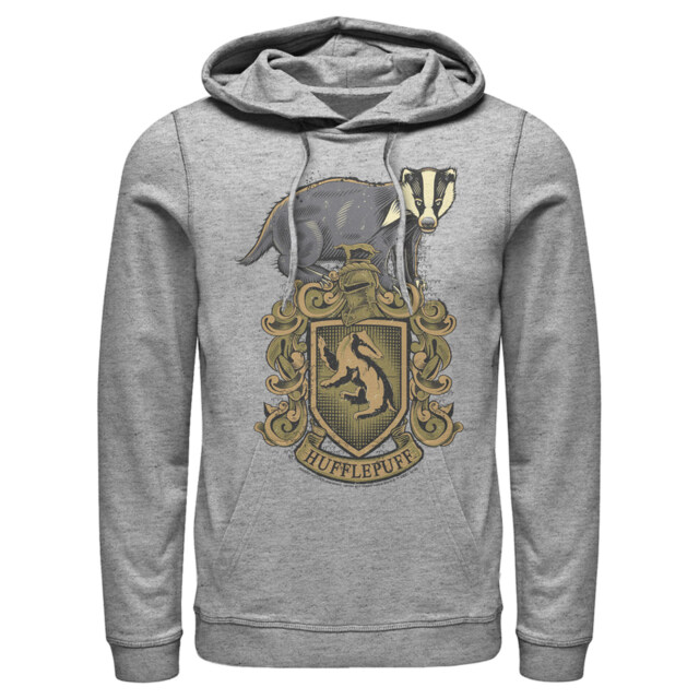 Men's Harry Potter Hufflepuff Crest  Adult Pull Over Hoodie