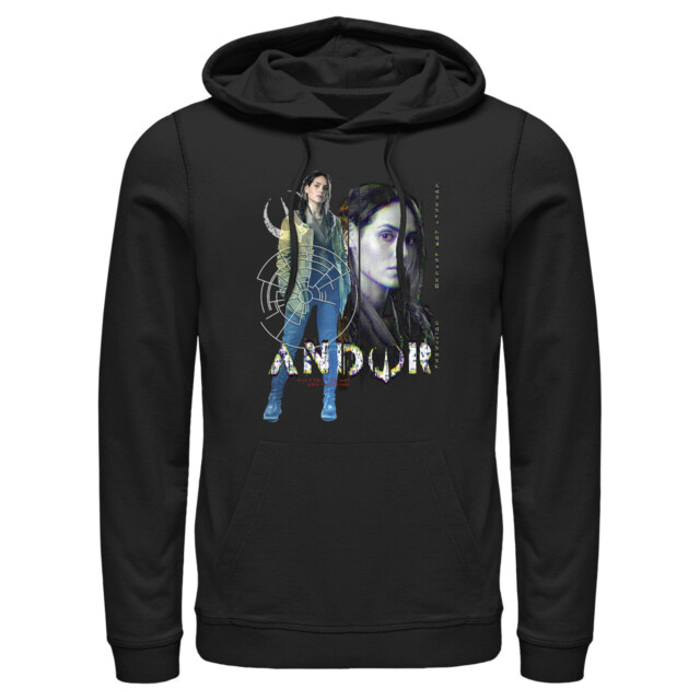 Men's Star Wars: Andor Female Rebel Glitched  Adult Pull Over Hoodie