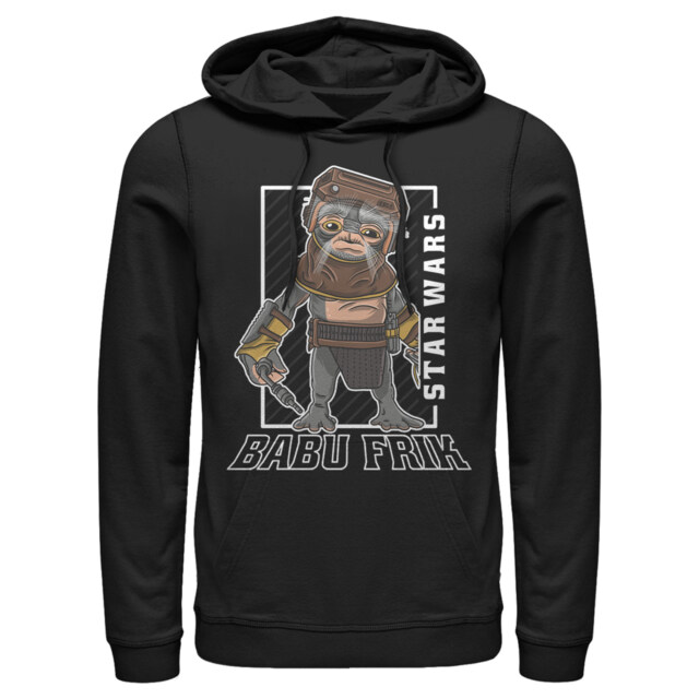 Men's Star Wars: The Rise of Skywalker Babu Frik Portrait  Adult Pull Over Hoodie