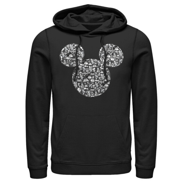 Men's Mickey & Friends Filled With Faces  Adult Pull Over Hoodie