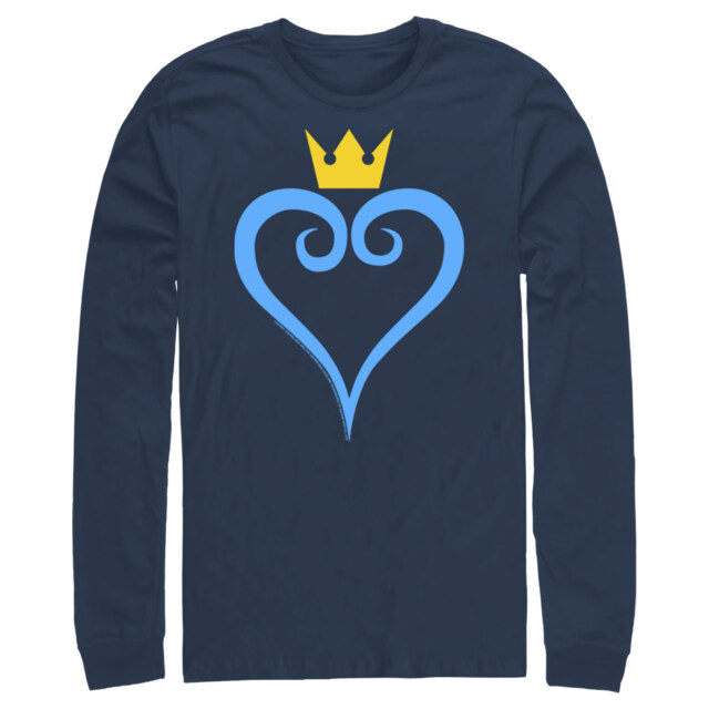 Men's Kingdom Hearts 1 Blue Heart  Adult Long Sleeve Shirt