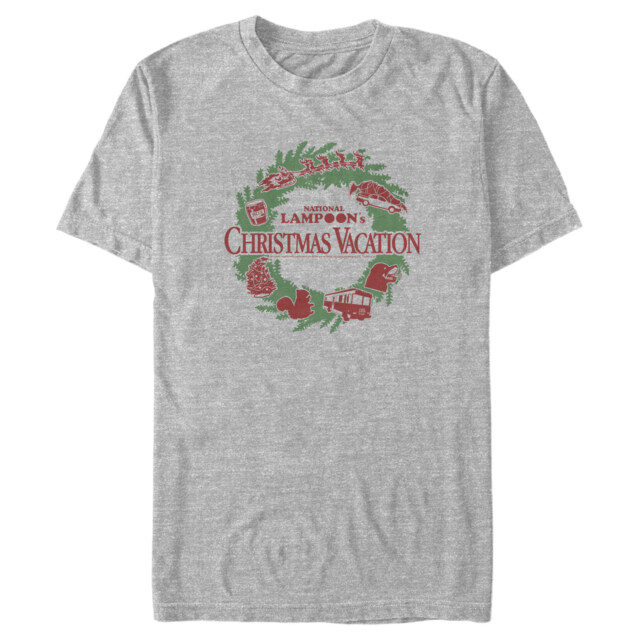 Men's National Lampoon's Christmas Vacation Wreath Logo  Adult T-Shirt