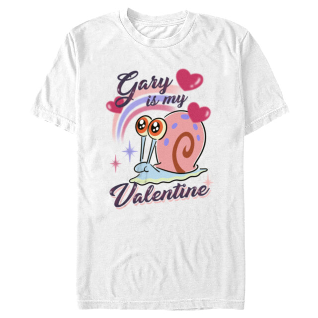 Men's SpongeBob SquarePants Gary is My Valentine  Adult T-Shirt