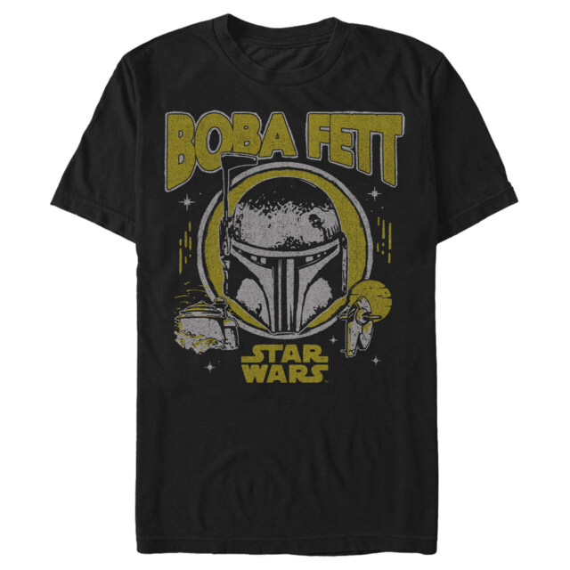 Men's Star Wars: The Book of Boba Fett Distressed Helmet  Adult T-Shirt