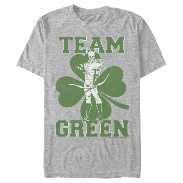Men's Justice League St. Patrick's Day Green Arrow Team Green  Adult T-Shirt