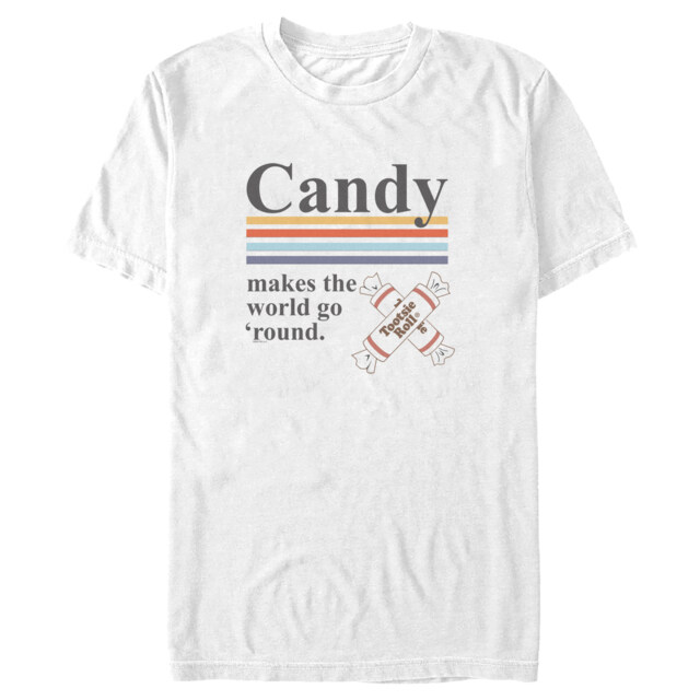 Men's Tootsie Roll Candy Makes the World Go Round  Adult T-Shirt