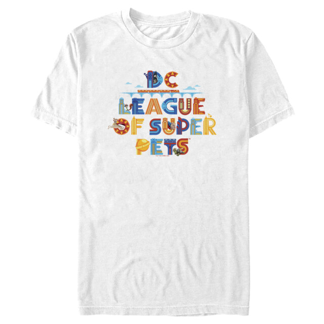 Men's DC League of Super-Pets Colorful Logo  Adult T-Shirt