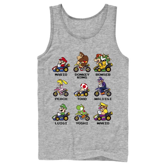 Men's Nintendo Mario Kart Cast  Adult Tank Top
