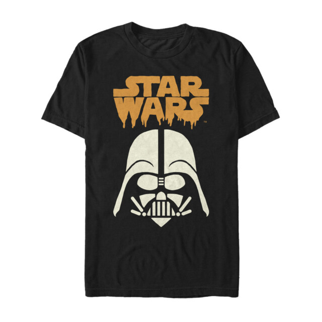 Men's Star Wars Halloween Spooky Darth Vader Helmet  Adult T-Shirt