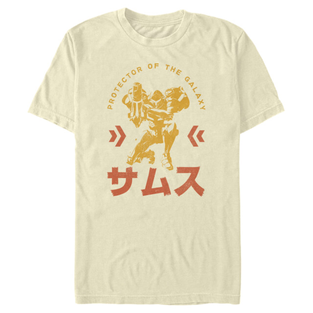 Men's Nintendo Metroid Samus Protector of the Universe Kanji  Adult T-Shirt