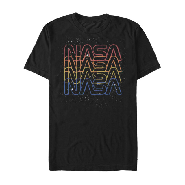 Men's NASA Rainbow Repeat Logo  Adult T-Shirt