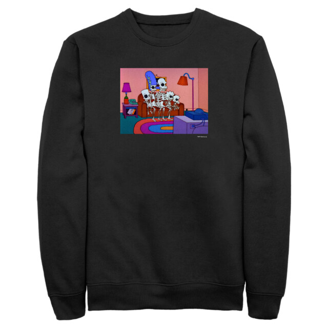 Men's The Simpsons Skeleton Family Inside House  Adult Sweatshirt