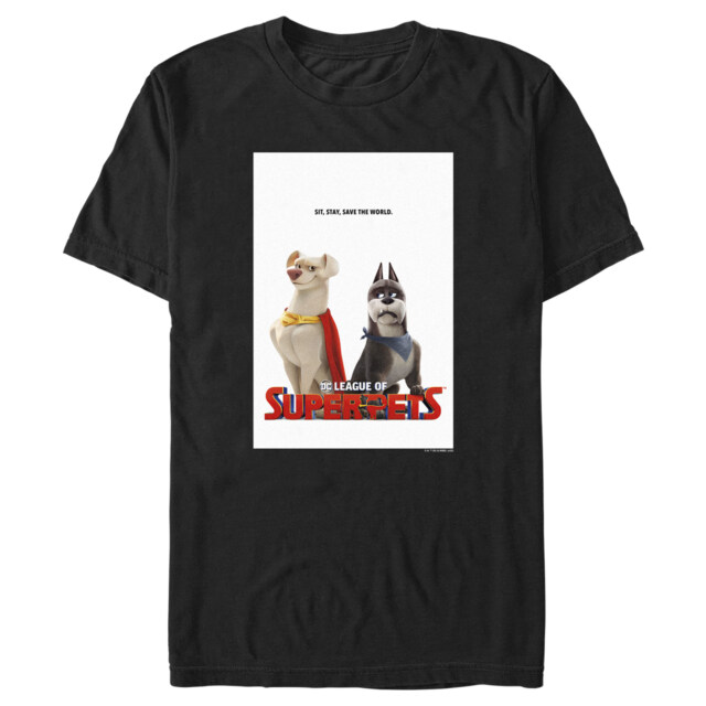 Men's DC League of Super-Pets Krypto and Ace Poster  Adult T-Shirt