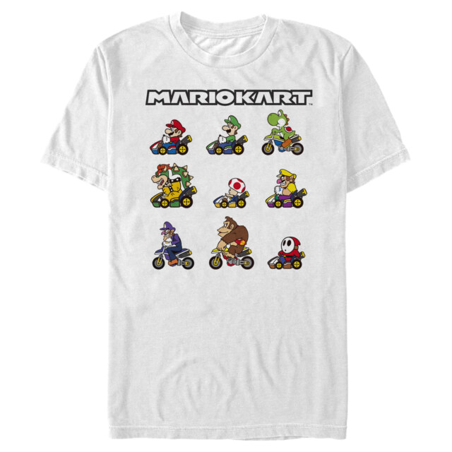 Men's Nintendo Mario Kart Character Panel  Adult T-Shirt