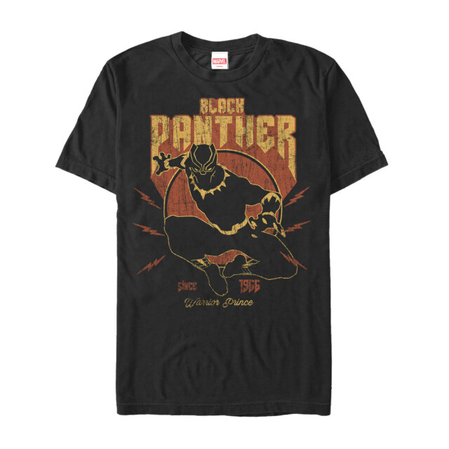 Men's Marvel Black Panther Warrior Prince Bolt  Adult T-Shirt