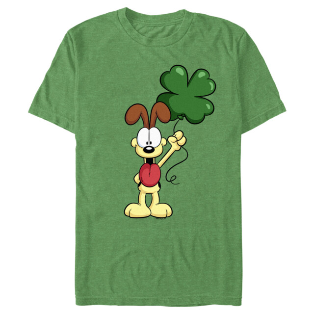 Men's Garfield St. Patrick's Day Odie Shamrock Balloon  Adult T-Shirt