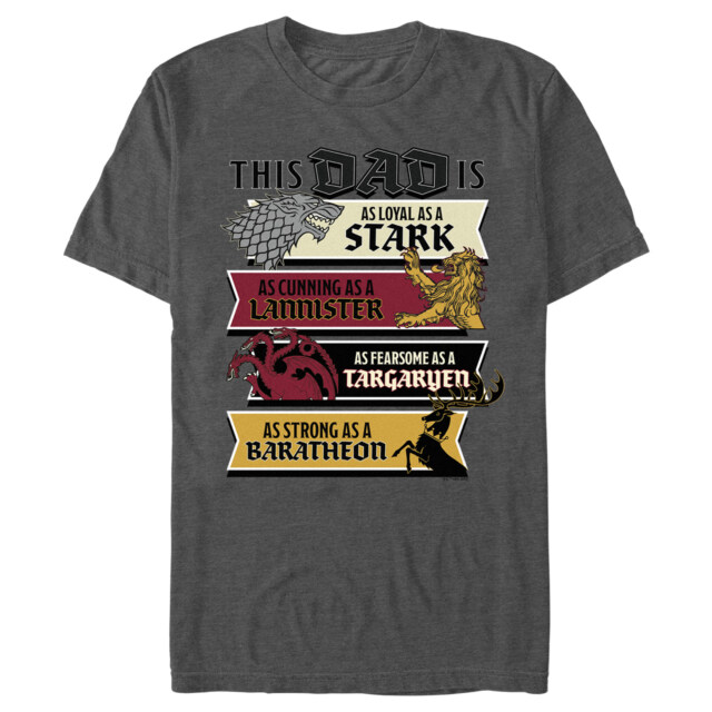 Men's Game of Thrones Father's Day This Dad Is... Four Houses  Adult T-Shirt