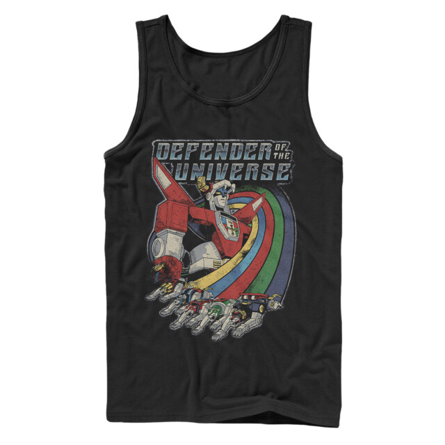 Men's Voltron: Defender of the Universe Retro Rainbow Lions  Adult Tank Top