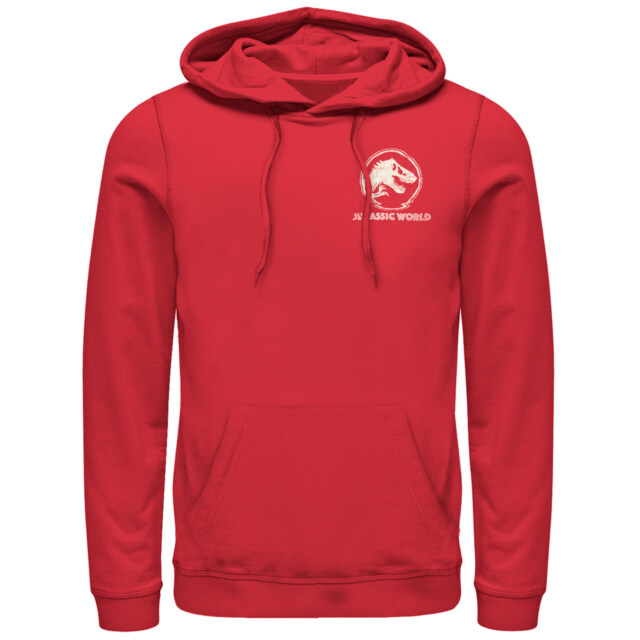 Men's Jurassic World Glitch Logo Badge  Adult Pull Over Hoodie