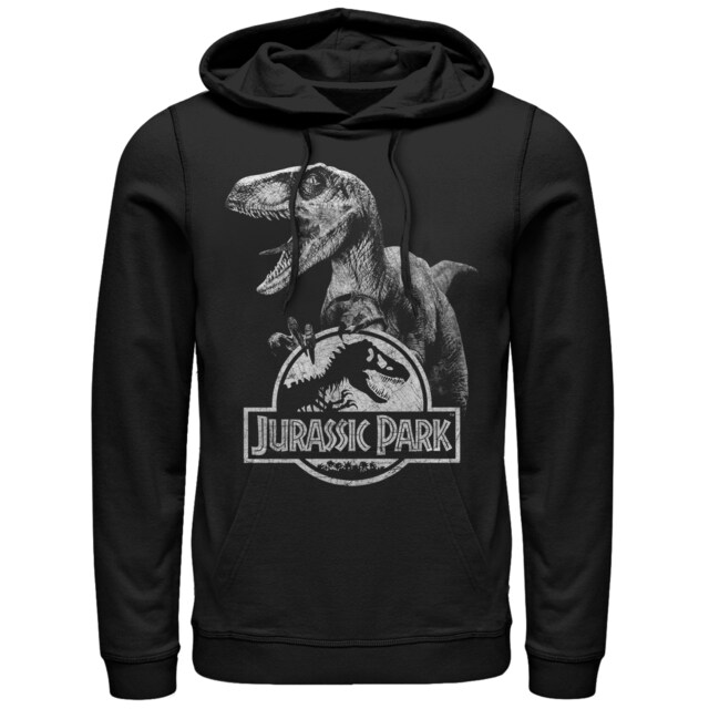 Men's Jurassic Park Raptor Logo  Adult Pull Over Hoodie