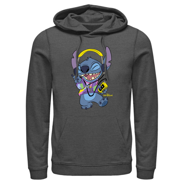 Men's Lilo & Stitch Cool Headphones Stitch  Adult Pull Over Hoodie