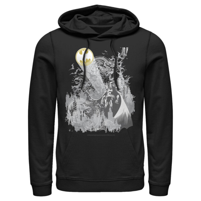Men's Batman Signal in the Sky  Adult Pull Over Hoodie