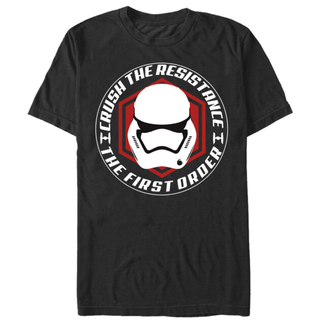 Men's Star Wars The Force Awakens First Order Crush the Resistance  Adult T-Shirt