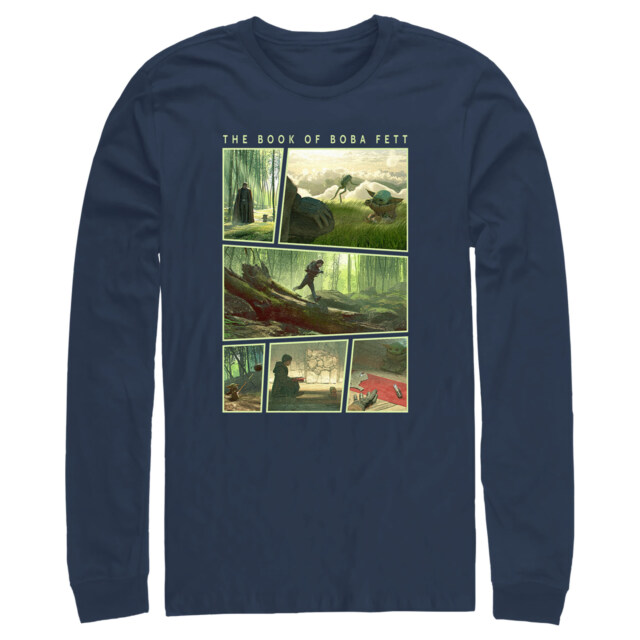Men's Star Wars: The Book of Boba Fett Grogu Force Training With Luke Skywalker  Adult Long Sleeve Shirt