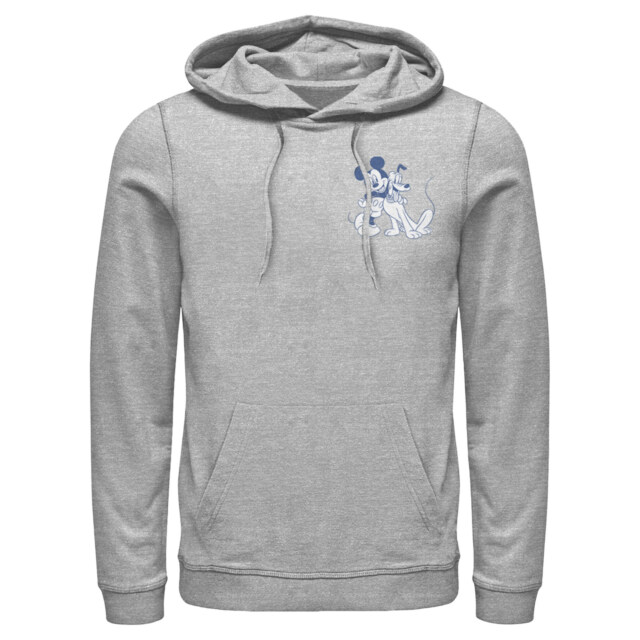 Men's Mickey & Friends Retro Stripes Mickey & Pluto  Adult Pull Over Hoodie