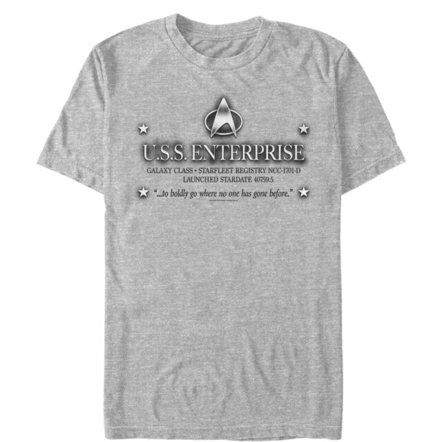 Men's Star Trek: The Next Generation USS Enterprise Galaxy Class NC-1701-D  Adult T-Shirt