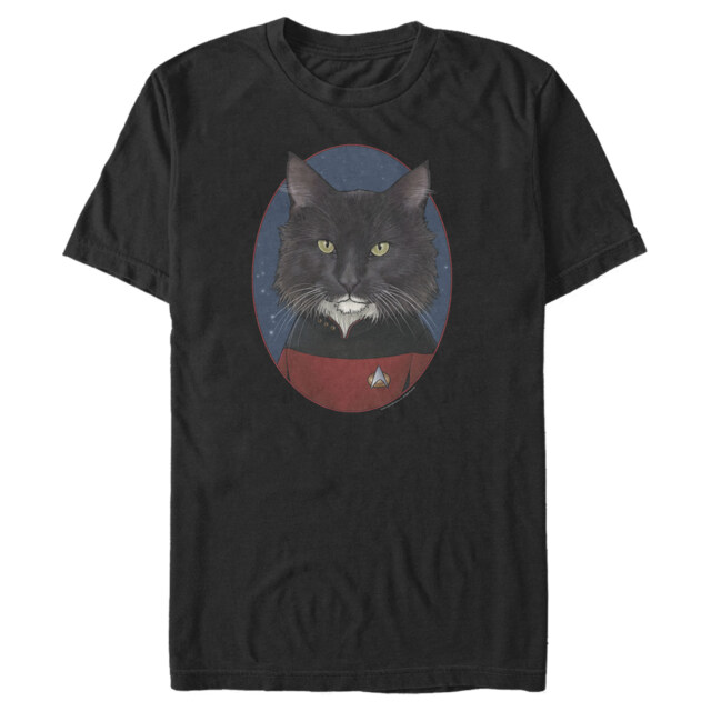 Men's Star Trek: The Next Generation Number One Commander William T Riker Cat  Adult T-Shirt
