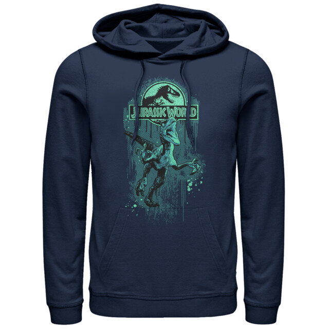 Men's Jurassic Park Raptor on the Loose  Adult Pull Over Hoodie