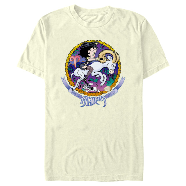 Men's Betty Boop Aries Zodiac  Adult T-Shirt