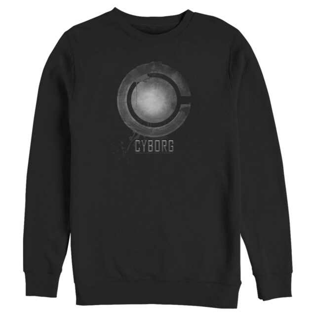 Men's Zack Snyder Justice League Cyborg Silver Logo  Adult Sweatshirt