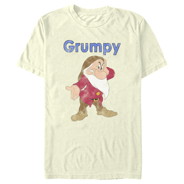 Men's Snow White and the Seven Dwarves Grumpy Distressed Portrait  Adult T-Shirt