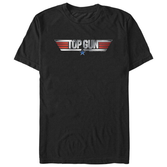 Men's Top Gun Shiny Chrome 3D Movie Logo  Adult T-Shirt