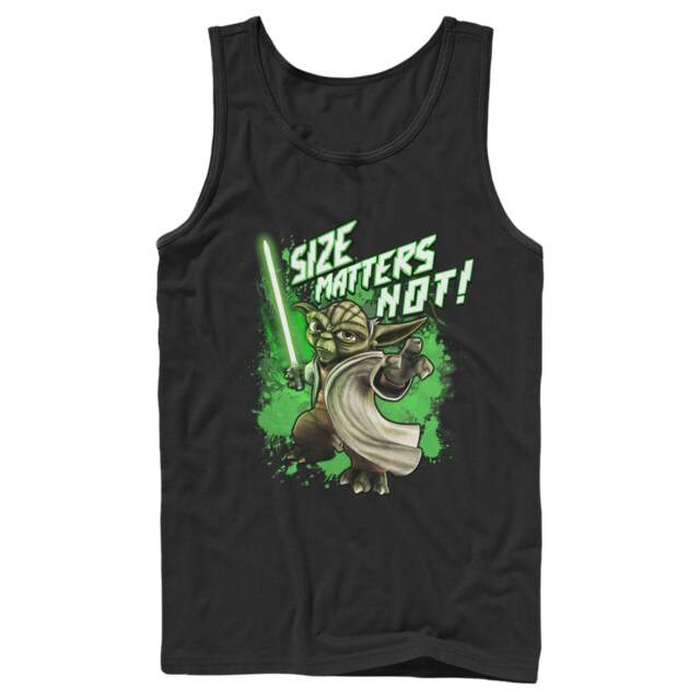 Men's Star Wars: The Clone Wars Yoda Size Matters Not  Adult Tank Top