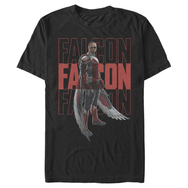 Men's Marvel The Falcon and the Winter Soldier Falcon Repeating  Adult T-Shirt