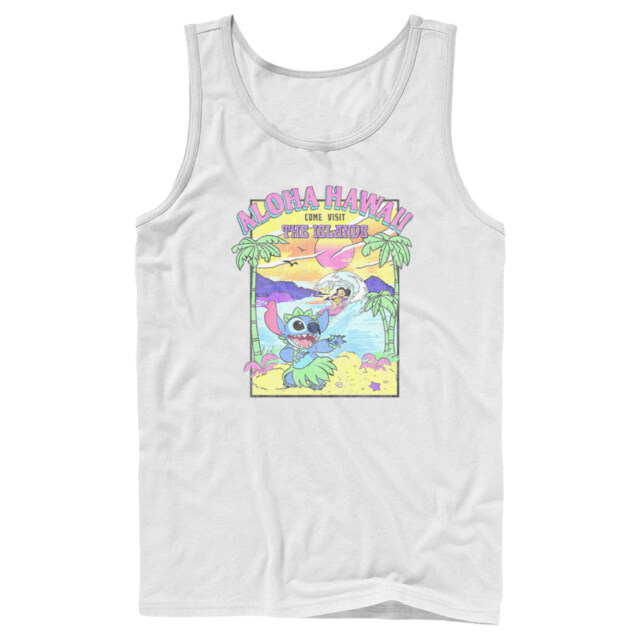 Men's Lilo & Stitch Aloha Hawaii Come Visit the Islands  Adult Tank Top