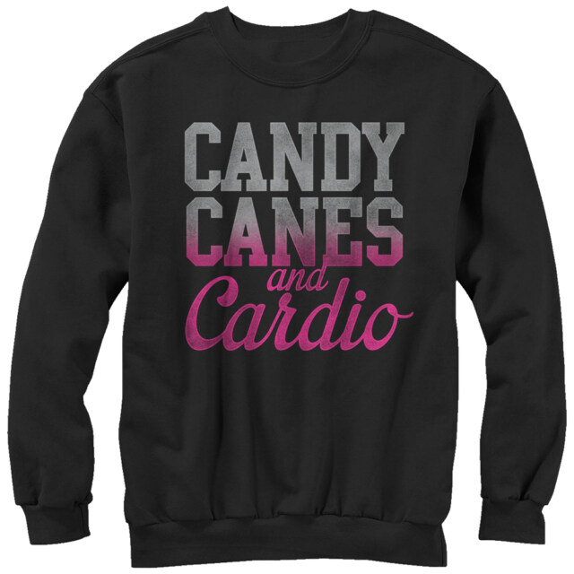 Women's CHIN UP Christmas Candy Cane Cardio  Adult Sweatshirt