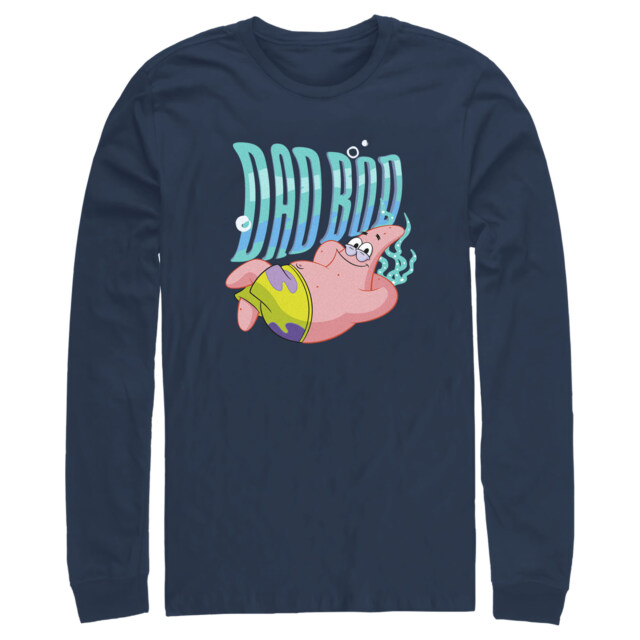 Men's SpongeBob SquarePants Patrick Dad Bod  Adult Long Sleeve Shirt