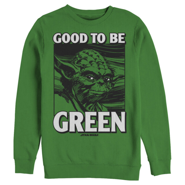 Men's Star Wars St. Patrick's Day Yoda Good to Be  Adult Sweatshirt