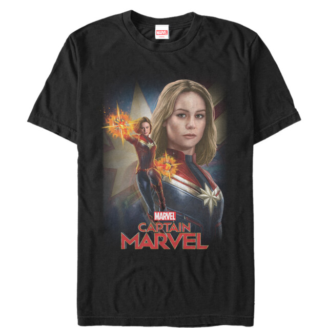 Men's Marvel Captain Marvel Hero Portrait  Adult T-Shirt