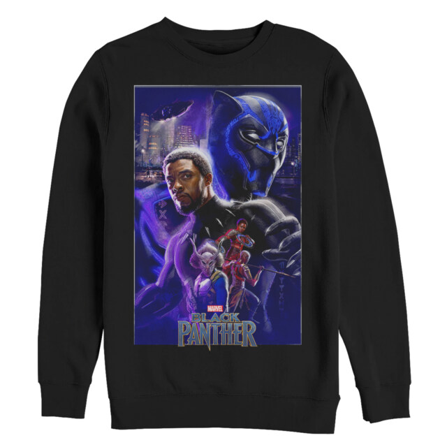 Women's Marvel Black Panther 2018 Character Collage  Adult Sweatshirt