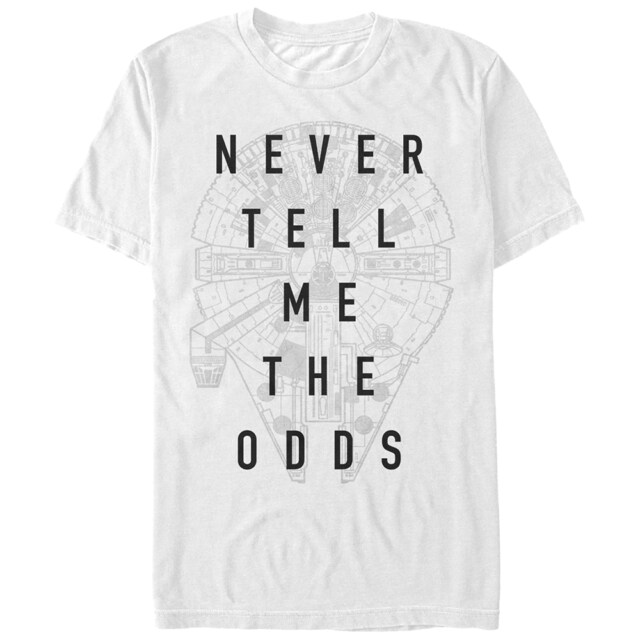 Men's Star Wars Never Tell Odds Millennium Falcon  Adult T-Shirt