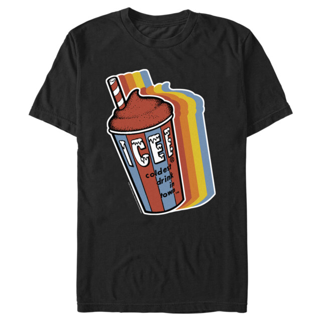 Men's ICEE Coldest Drink in Town Retro Rainbow  Adult T-Shirt