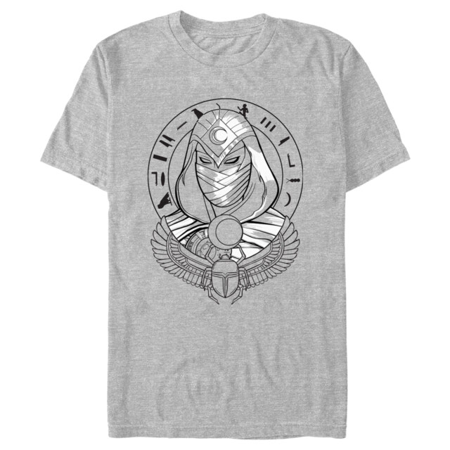 Men's Marvel: Moon Knight Winged Scarab Portrait Sketch  Adult T-Shirt