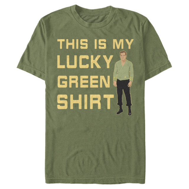 Men's Star Trek St. Patrick's Day Kirk This is my Lucky Green Shirt  Adult T-Shirt