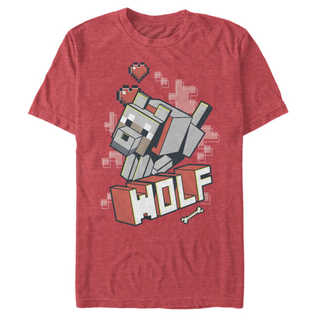 Men's Minecraft Wolf  Adult T-Shirt