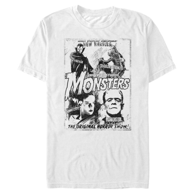 Men's Universal Monsters Original Monster Flicks  Adult T-Shirt